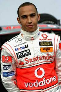 Lewis Hamilton models the latest fashionable motoring wear
